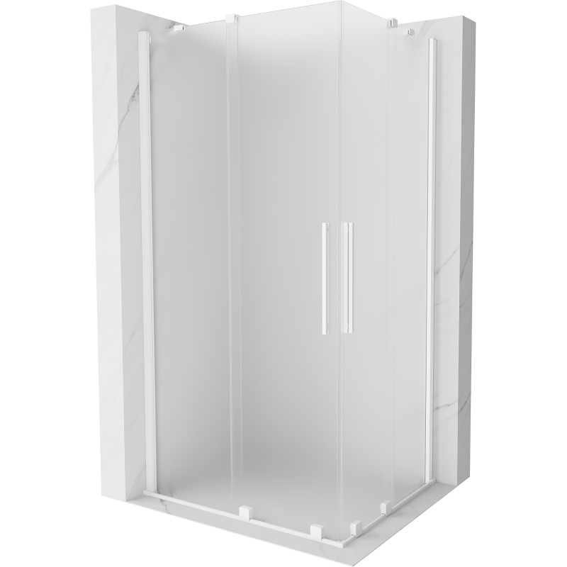 Mexen Velar Duo kabina prysznicowa rozsuwana 100 x 90 cm, szron, biała - 871-100-090-32-20