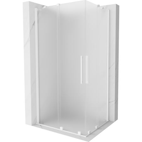 Mexen Velar Duo kabina prysznicowa rozsuwana 100 x 90 cm, szron, biała - 871-100-090-32-20