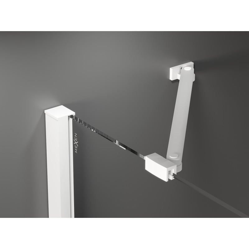 Mexen Velar Duo kabina prysznicowa rozsuwana 90 x 80 cm, szron, biała - 871-090-080-32-20