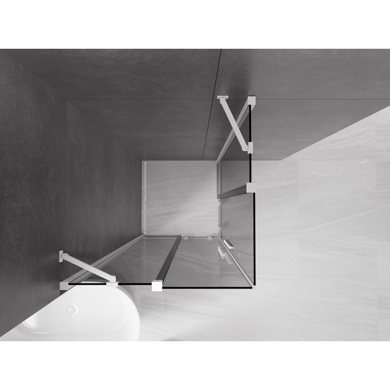 Mexen Velar Duo kabina prysznicowa rozsuwana 90 x 90 cm, grafit, biała - 871-090-090-42-20