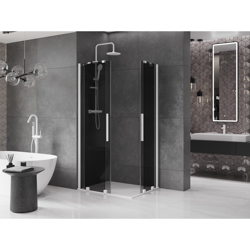 Mexen Velar Duo kabina prysznicowa rozsuwana 90 x 80 cm, grafit, biała - 871-090-080-42-20