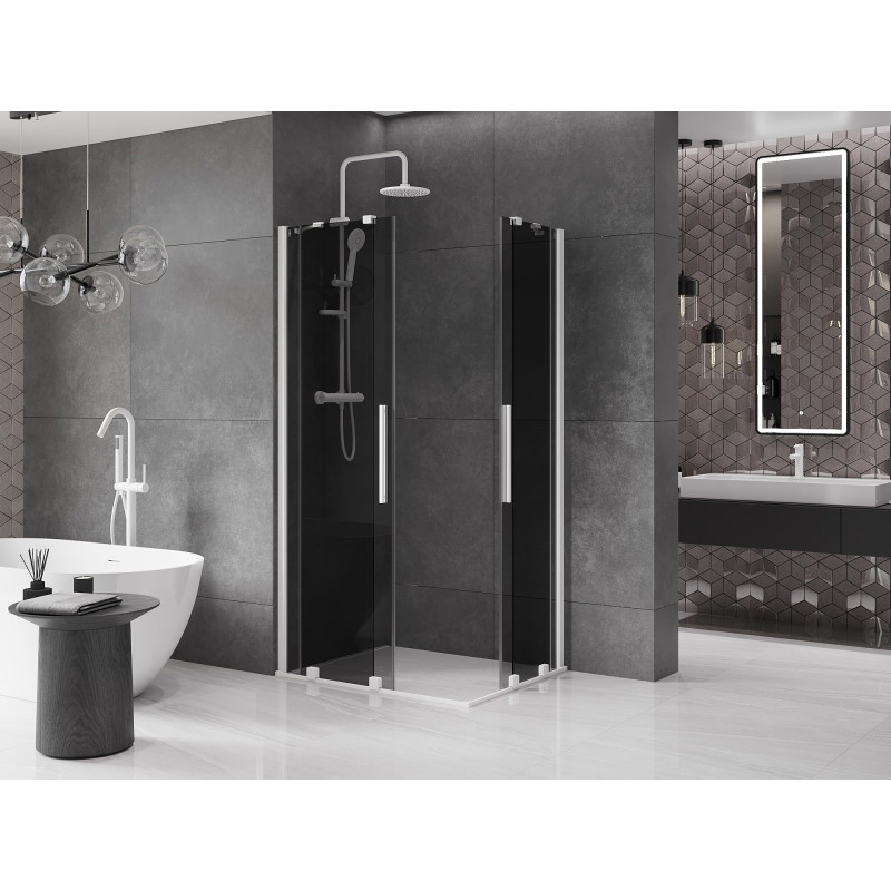 Mexen Velar Duo kabina prysznicowa rozsuwana 100 x 90 cm, grafit, biała - 871-100-090-42-20
