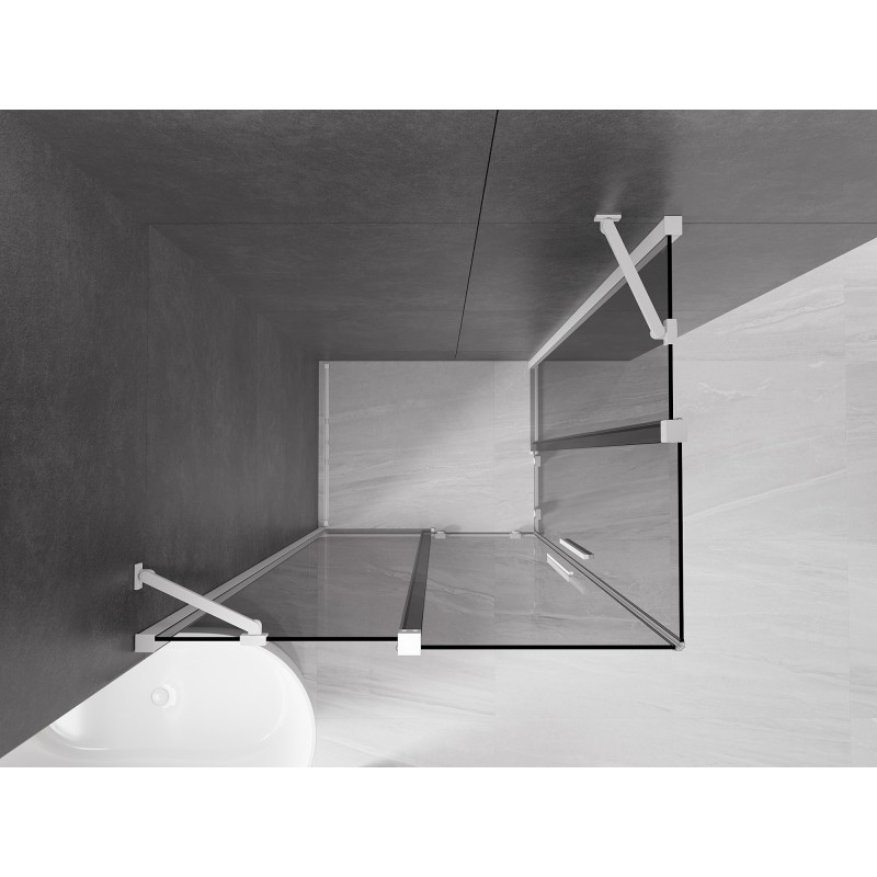 Mexen Velar Duo kabina prysznicowa rozsuwana 100 x 90 cm, grafit, biała - 871-100-090-42-20