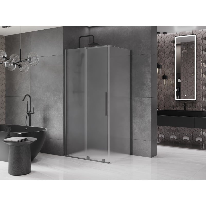 Mexen Velar kabina prysznicowa rozsuwana 100 x 70 cm, szron, gun metal - 871-100-070-31-95