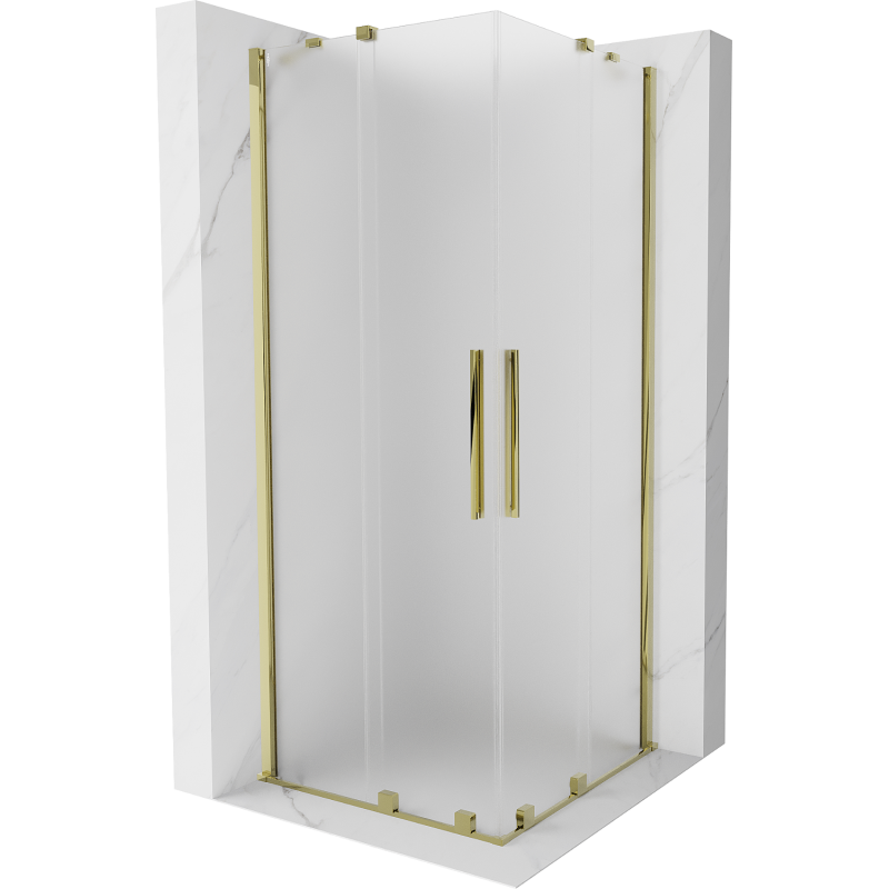 Mexen Velar Duo kabina prysznicowa rozsuwana 90 x 90 cm, szron, złota - 871-090-090-32-50