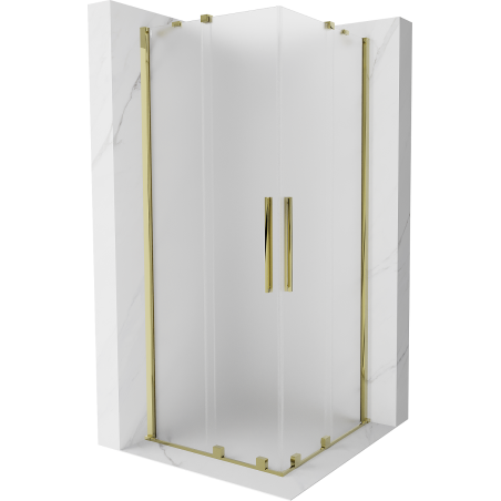 Mexen Velar Duo kabina prysznicowa rozsuwana 90 x 90 cm, szron, złota - 871-090-090-32-50