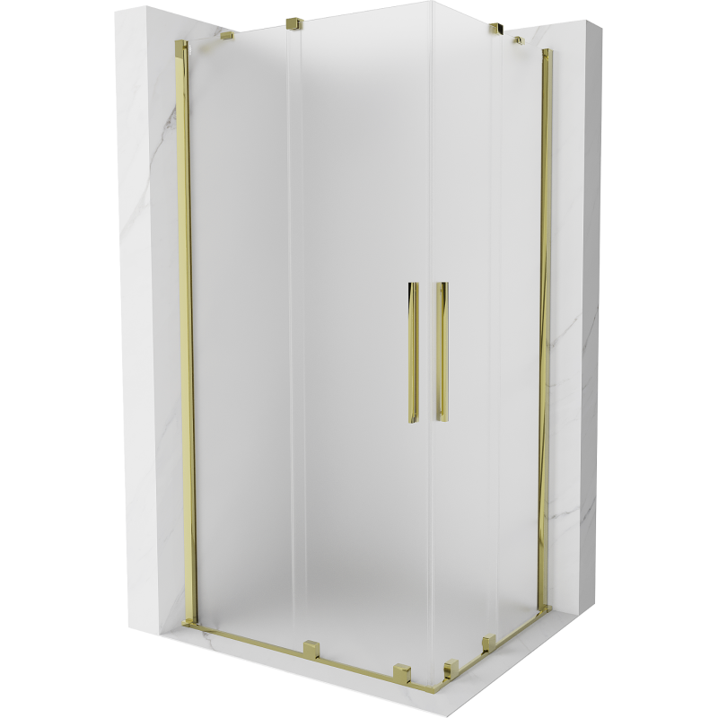 Mexen Velar Duo kabina prysznicowa rozsuwana 90 x 80 cm, szron, złota - 871-090-080-32-50