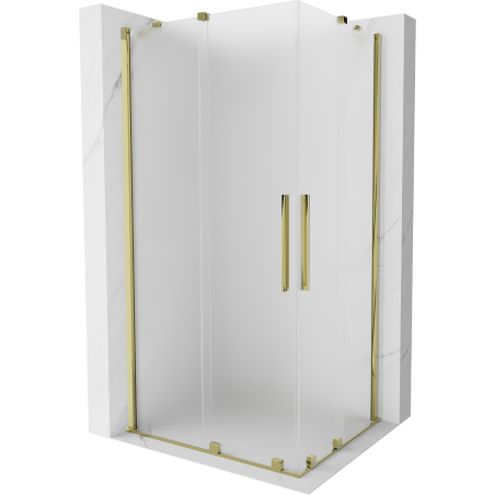 Mexen Velar Duo kabina prysznicowa rozsuwana 90 x 80 cm, szron, złota - 871-090-080-32-50