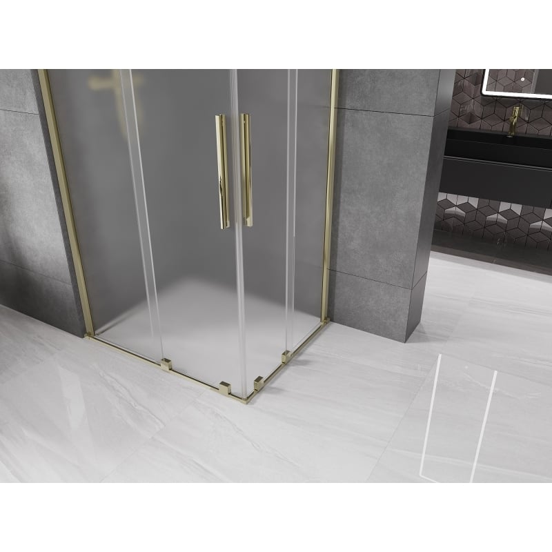 Mexen Velar Duo kabina prysznicowa rozsuwana 100 x 90 cm, szron, złota - 871-100-090-32-50