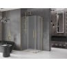 Mexen Velar Duo kabina prysznicowa rozsuwana 90 x 80 cm, szron, złota - 871-090-080-32-50