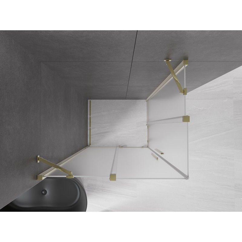 Mexen Velar Duo kabina prysznicowa rozsuwana 90 x 80 cm, szron, złota - 871-090-080-32-50