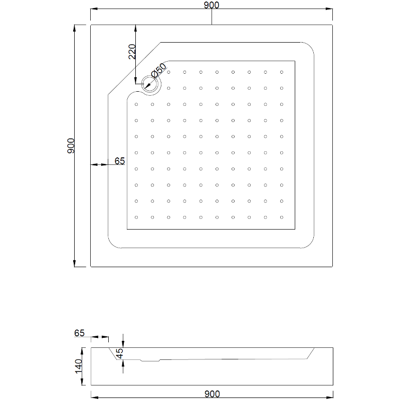 Mexen Rio kabina prysznicowa kwadratowa 90 x 90 cm, białe pasy, chrom + brodzik Rio, biały - 860-090-090-01-20-4510