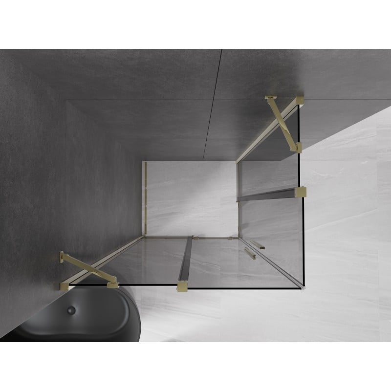 Mexen Velar Duo kabina prysznicowa rozsuwana 100 x 90 cm, grafit, złota - 871-100-090-42-50