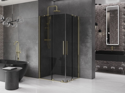 Mexen Velar Duo kabina prysznicowa rozsuwana 100 x 90 cm, grafit, złota - 871-100-090-42-50