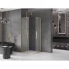Mexen Velar Duo kabina prysznicowa rozsuwana 80 x 80 cm, szron, złota szczotkowana - 871-080-080-32-55