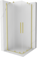 Mexen Velar Duo kabina prysznicowa rozsuwana 100 x 100 cm, szron, złota szczotkowana - 871-100-100-32-55