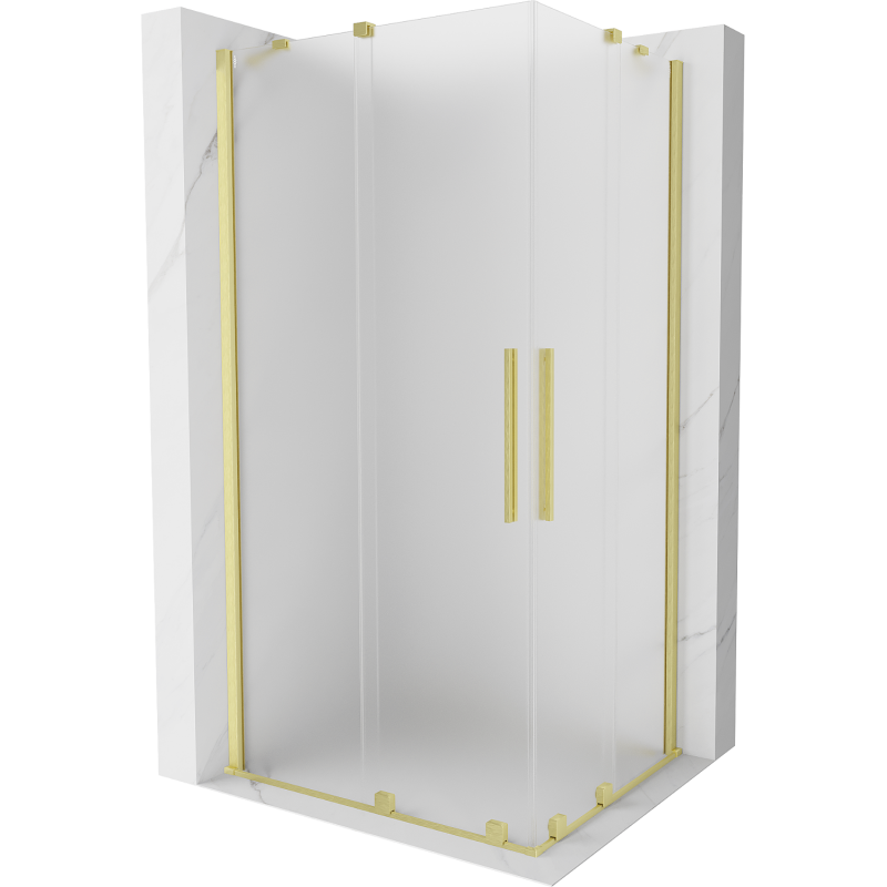 Mexen Velar Duo kabina prysznicowa rozsuwana 100 x 90 cm, szron, złota szczotkowana - 871-100-090-32-55
