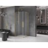 Mexen Velar Duo kabina prysznicowa rozsuwana 100 x 100 cm, szron, złota szczotkowana - 871-100-100-32-55