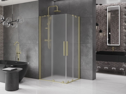 Mexen Velar Duo kabina prysznicowa rozsuwana 100 x 90 cm, szron, złota szczotkowana - 871-100-090-32-55