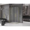 Mexen Velar Duo kabina prysznicowa rozsuwana 90 x 80 cm, szron, złota szczotkowana - 871-090-080-32-55
