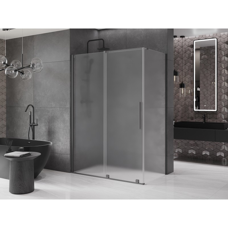 Mexen Velar kabina prysznicowa rozsuwana 140 x 70 cm, szron, gun metal - 871-140-070-31-95