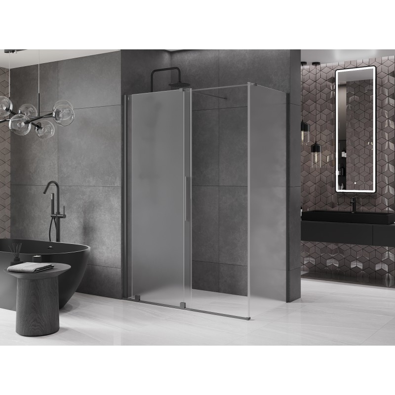 Mexen Velar kabina prysznicowa rozsuwana 140 x 80 cm, szron, gun metal - 871-140-080-31-95