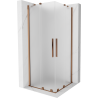 Mexen Velar Duo kabina prysznicowa rozsuwana 100 x 100 cm, szron, różowe złoto - 871-100-100-32-60
