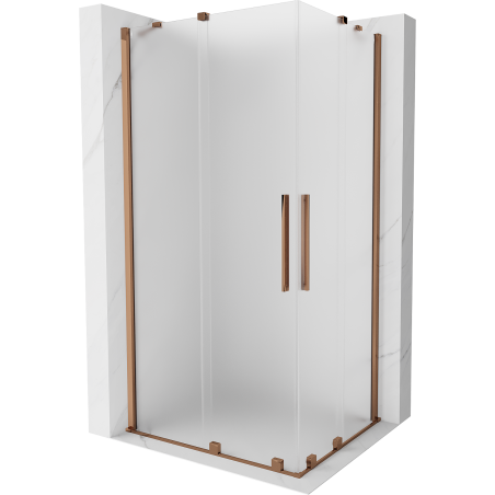 Mexen Velar Duo kabina prysznicowa rozsuwana 90 x 80 cm, szron, różowe złoto - 871-090-080-32-60