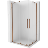 Mexen Velar Duo kabina prysznicowa rozsuwana 90 x 80 cm, szron, różowe złoto - 871-090-080-32-60