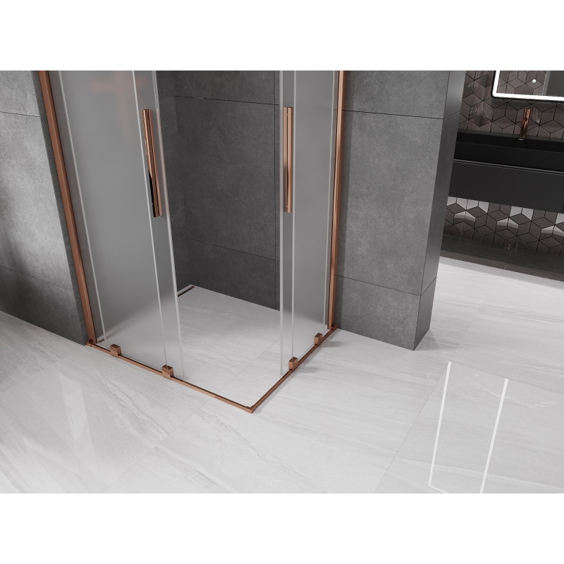 Mexen Velar Duo kabina prysznicowa rozsuwana 100 x 90 cm, szron, różowe złoto - 871-100-090-32-60