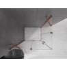 Mexen Velar Duo kabina prysznicowa rozsuwana 90 x 80 cm, szron, różowe złoto - 871-090-080-32-60