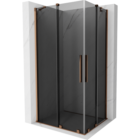 Mexen Velar Duo kabina prysznicowa rozsuwana 100 x 90 cm, grafit, różowe złoto - 871-100-090-42-60
