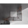 Mexen Velar Duo kabina prysznicowa rozsuwana 90 x 80 cm, grafit, różowe złoto - 871-090-080-42-60