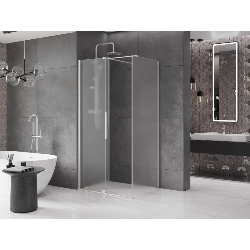 Mexen Velar kabina prysznicowa rozsuwana 90 x 70 cm, szron, nikiel szczotkowany - 871-090-070-31-97