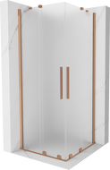 Mexen Velar Duo kabina prysznicowa rozsuwana 90 x 90 cm, szron, miedź szczotkowana - 871-090-090-32-65