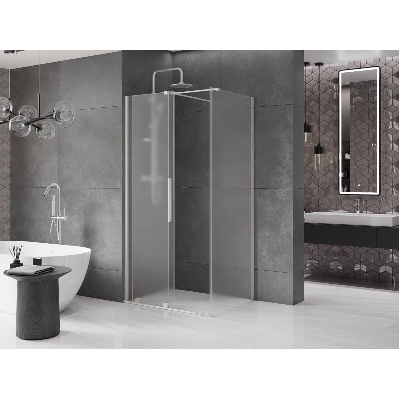 Mexen Velar kabina prysznicowa rozsuwana 100 x 90 cm, szron, nikiel szczotkowany - 871-100-090-31-97