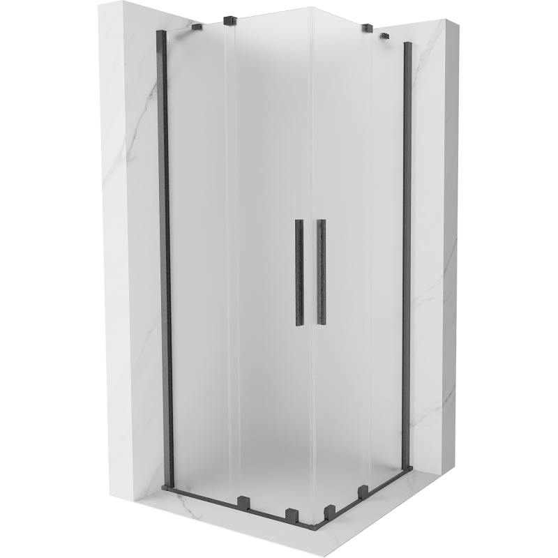 Mexen Velar Duo kabina prysznicowa rozsuwana 90 x 90 cm, szron, gun gray szczotkowany - 871-090-090-32-66