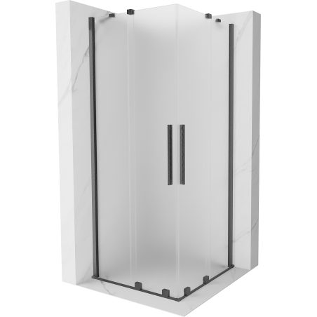 Mexen Velar Duo kabina prysznicowa rozsuwana 90 x 90 cm, szron, gun gray szczotkowany - 871-090-090-32-66