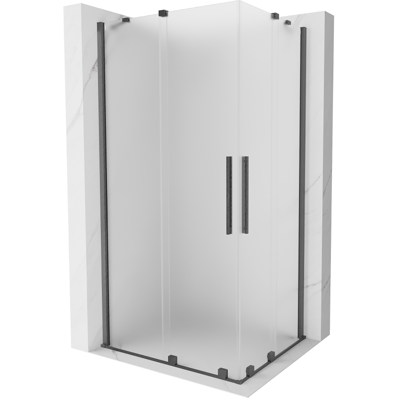 Mexen Velar Duo kabina prysznicowa rozsuwana 100 x 90 cm, szron, gun gray szczotkowany - 871-100-090-32-66