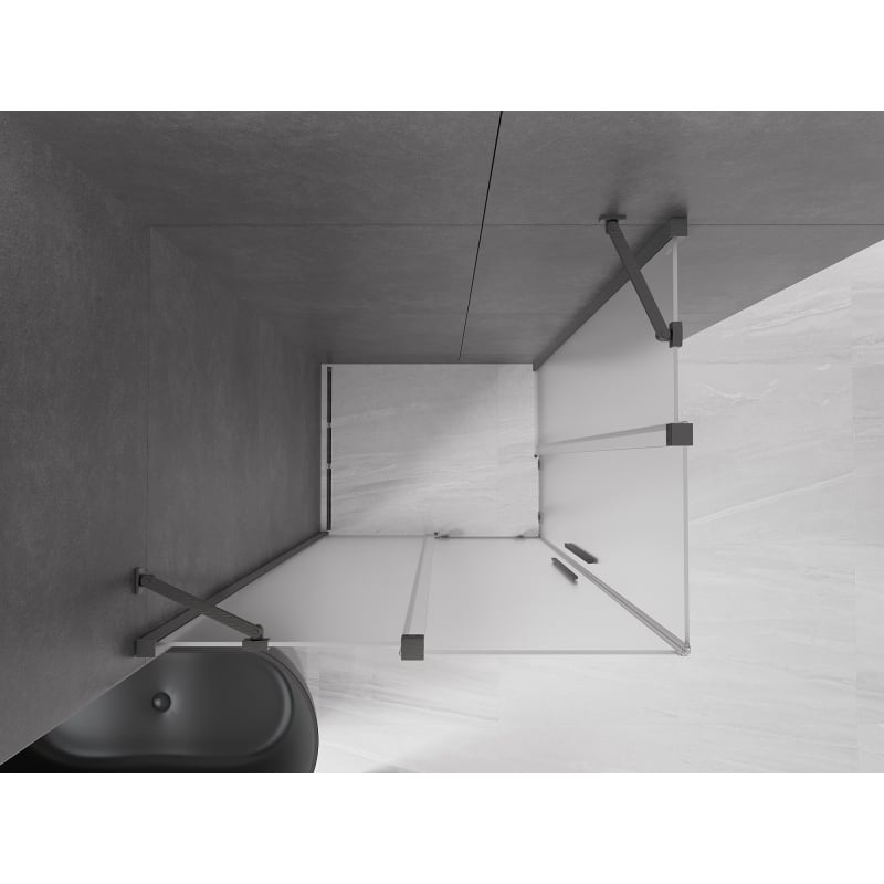 Mexen Velar Duo kabina prysznicowa rozsuwana 100 x 90 cm, szron, gun gray szczotkowany - 871-100-090-32-66