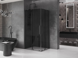 Mexen Velar Duo kabina prysznicowa rozsuwana 100 x 90 cm, grafit, gun gray szczotkowany - 871-100-090-42-66
