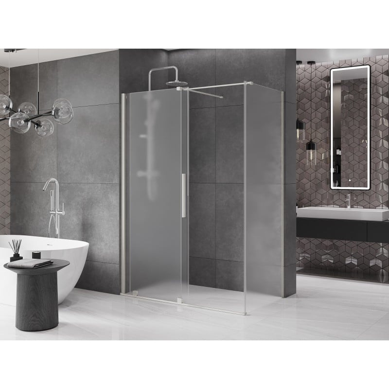 Mexen Velar kabina prysznicowa rozsuwana 140 x 70 cm, szron, nikiel szczotkowany - 871-140-070-31-97
