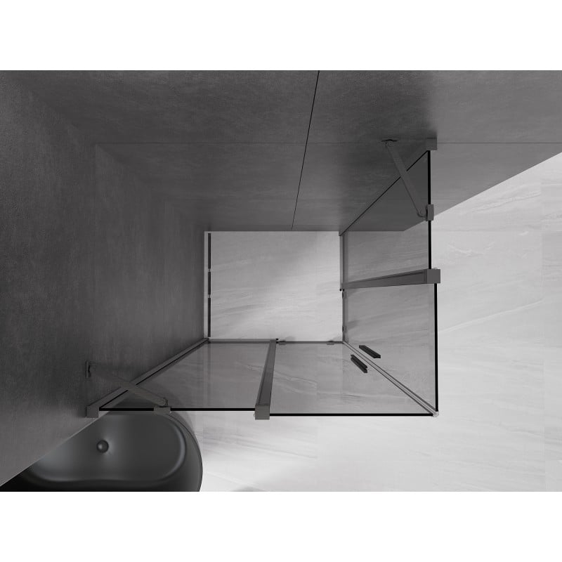 Mexen Velar Duo kabina prysznicowa rozsuwana 100 x 90 cm, grafit, gun gray szczotkowany - 871-100-090-42-66