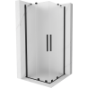 Mexen Velar Duo kabina prysznicowa rozsuwana 80 x 80 cm, szron, czarna - 871-080-080-32-70