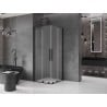 Mexen Velar Duo kabina prysznicowa rozsuwana 80 x 80 cm, szron, czarna - 871-080-080-32-70
