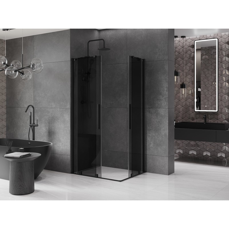 Mexen Velar Duo kabina prysznicowa rozsuwana 90 x 80 cm, grafit, czarna - 871-090-080-42-70