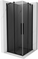 Mexen Velar Duo kabina prysznicowa rozsuwana 100 x 100 cm, grafit, czarna - 871-100-100-42-70