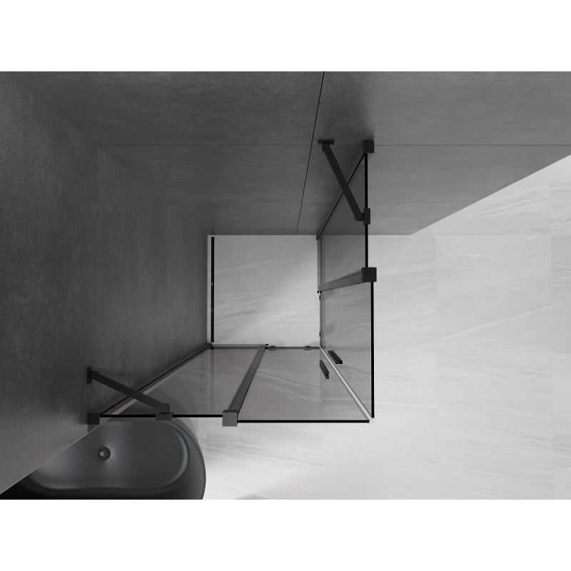 Mexen Velar Duo kabina prysznicowa rozsuwana 80 x 80 cm, grafit, czarna - 871-080-080-42-70