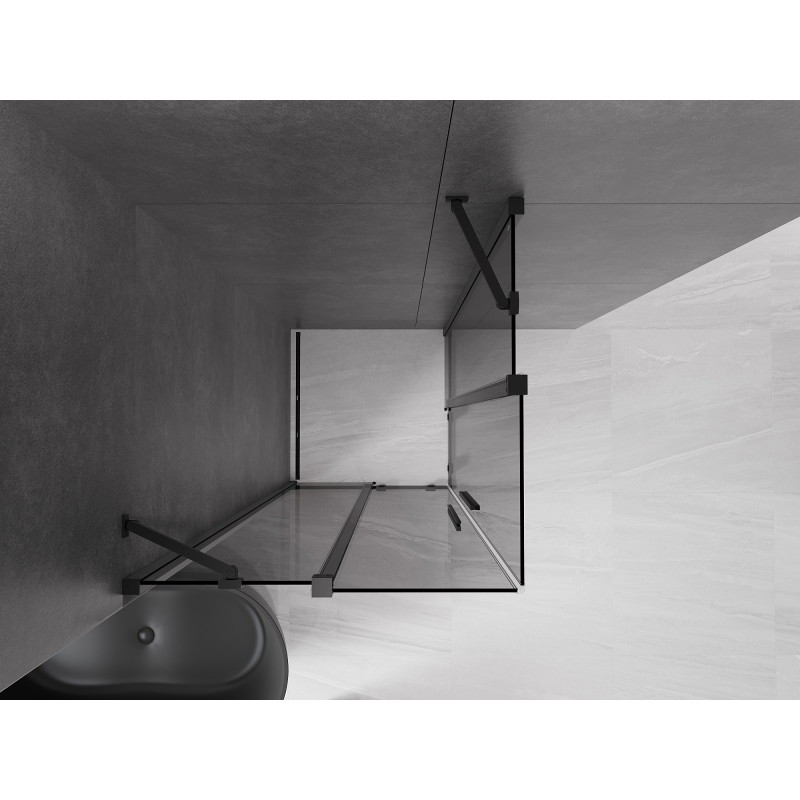 Mexen Velar Duo kabina prysznicowa rozsuwana 90 x 90 cm, grafit, czarna - 871-090-090-42-70