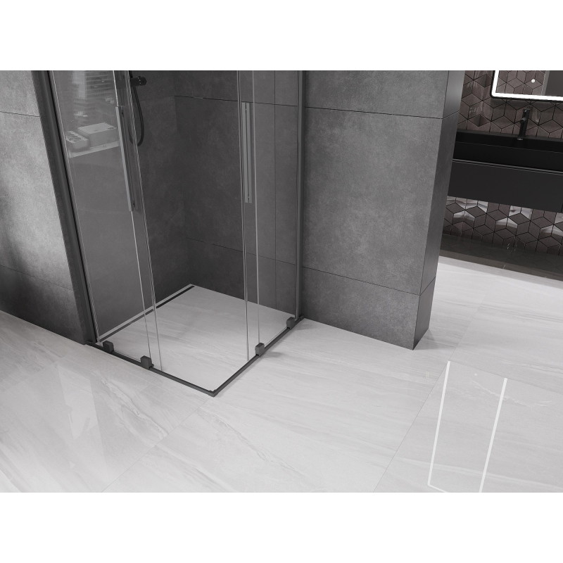 Mexen Velar Duo kabina prysznicowa rozsuwana 80 x 80 cm, transparent, gun metal - 871-080-080-02-95